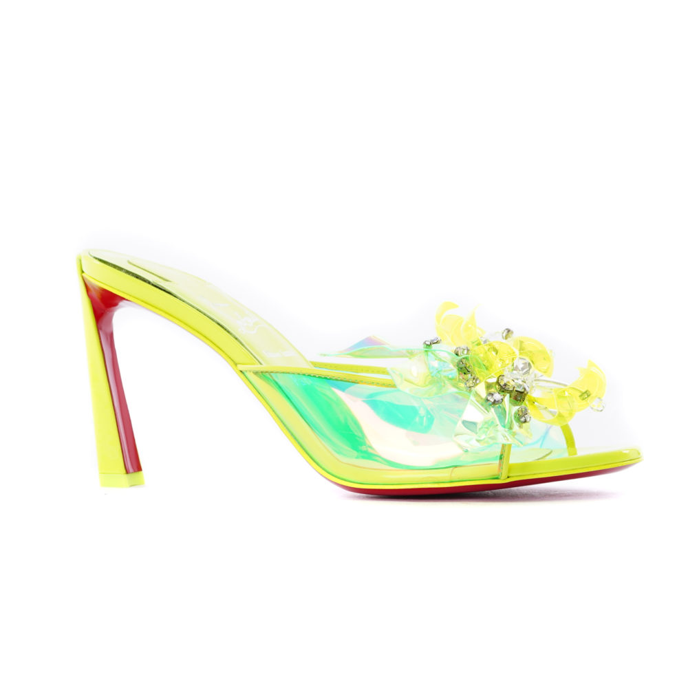 Christian Louboutin Alyah 37.5 Sandal Neon yellow & iridescent yellow Limited Edition