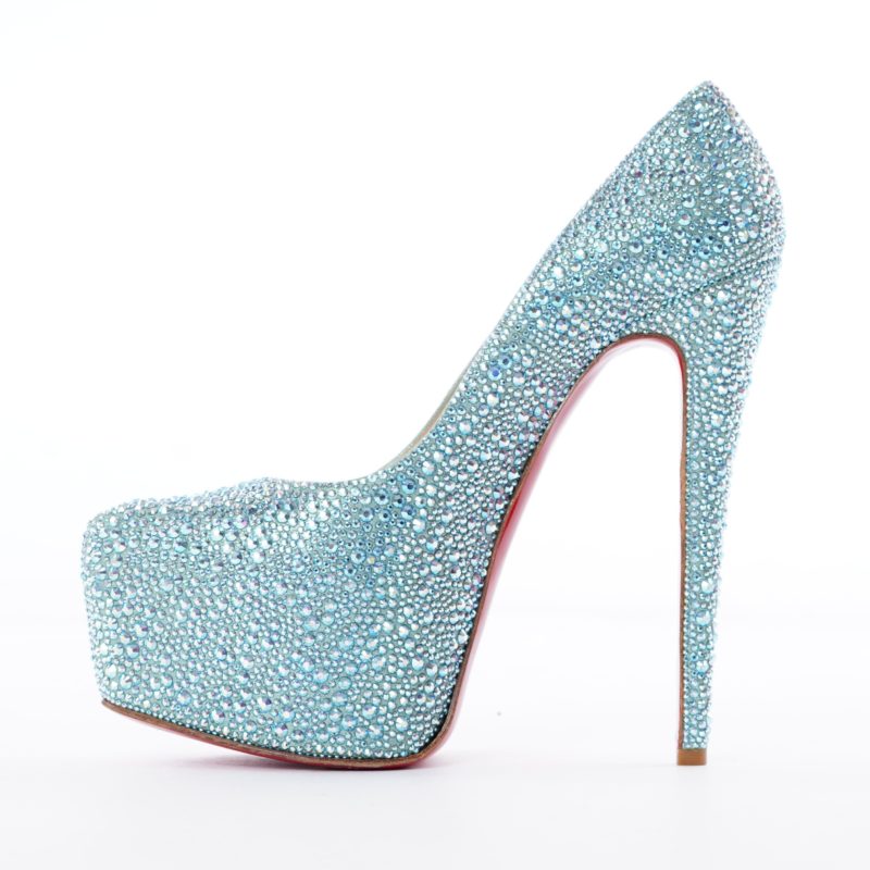 Christian Louboutin Daffodile strass 39 Acqua Blue Swarovski