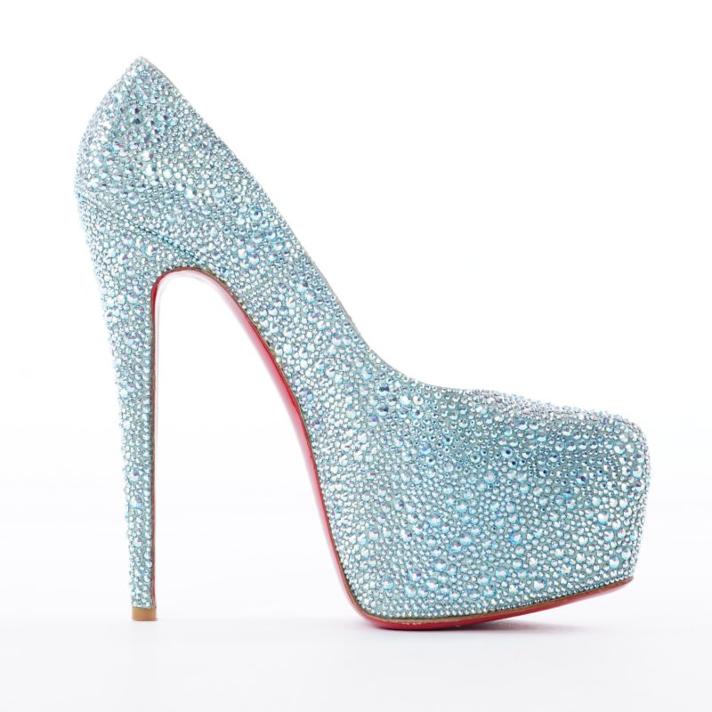 Christian Louboutin Daffodile strass 39 Acqua Blue Swarovski