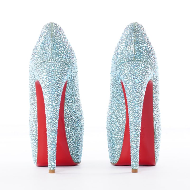 Christian Louboutin Daffodile strass 39 Acqua Blue Swarovski